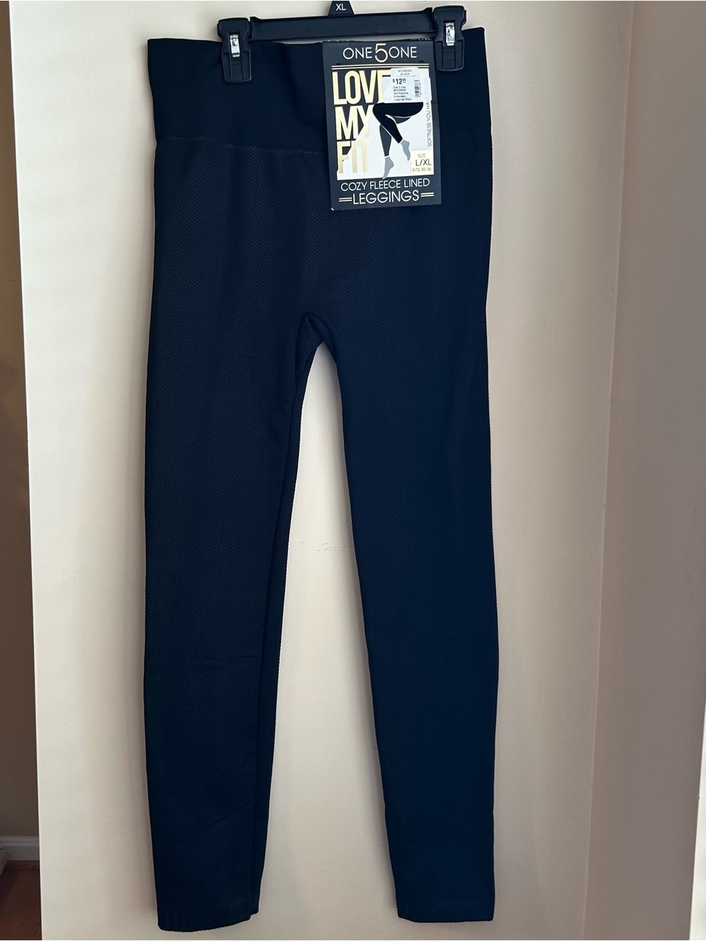 One 5 One Black Fleece Lined Winter Leggings NWT Size XL